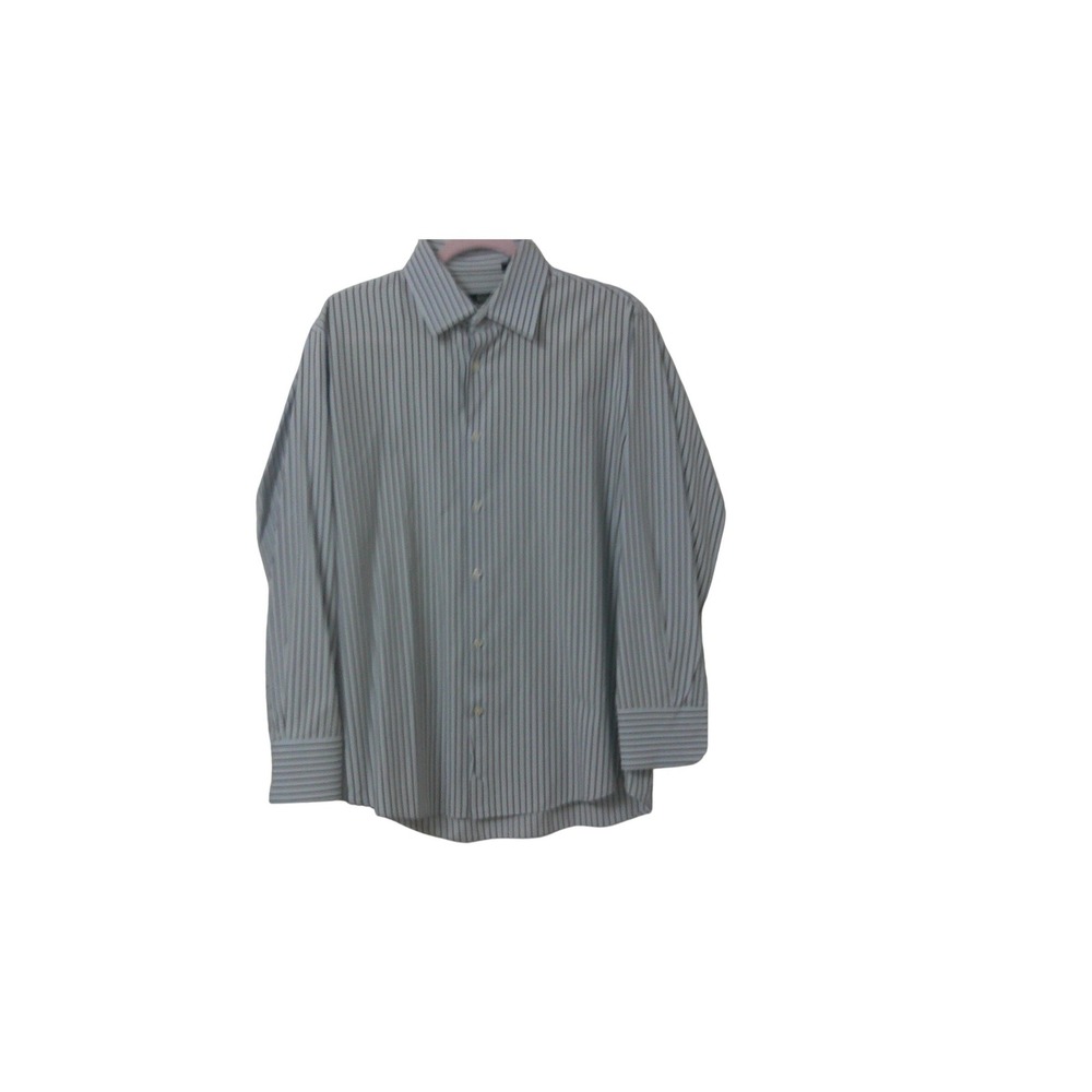Hugo Boss Enzo Mens Dress Shirt Brown White‎ Striped Long Sleeve 16.5 32/33